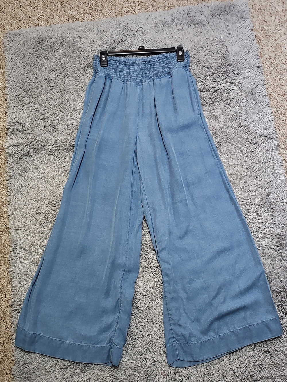 Joie Sky Blue Smocked Waist Wide Leg Pants